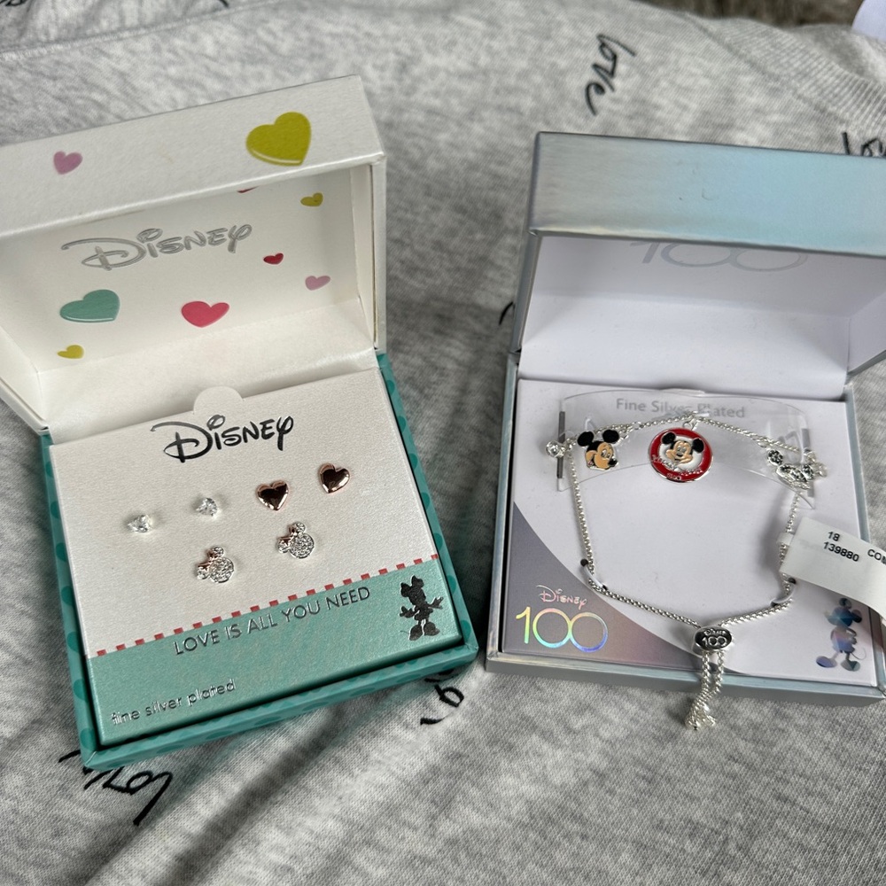 Disney Silver and Red Jewelry Set